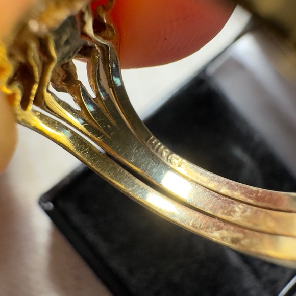 Solid 14K yellow gold woman’s lady’s natural alexandrite diamond ring band 6.75 - Picture 8 of 11